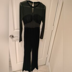 Cider NWT Elegant Black Sheer Jumpsuit